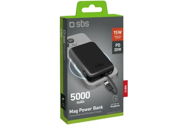 Powerbank SBS TEBB5000TCMAG 5000mAh 20.0W czarny