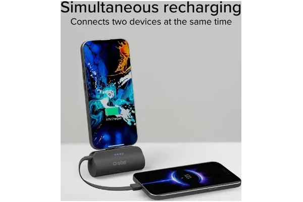 Powerbank SBS TEBB5000PLUGCK 5000mAh 12.0W czarny