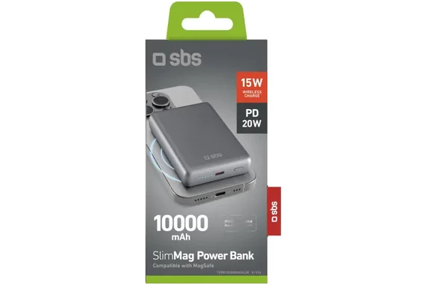 Powerbank SBS TEBB10000MAGSLIM 10000mAh 20.0W szary