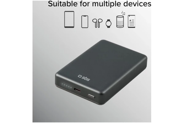 Powerbank SBS TEBB10000MAGSLIM 10000mAh 20.0W szary