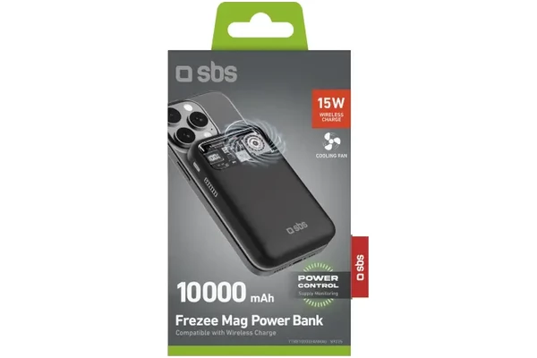 Powerbank SBS TTBB10000FANMAG 10000mAh 18.0W czarny