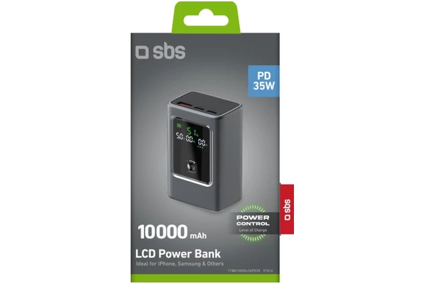 Powerbank SBS TTBB10000LCDPD35 10000mAh 35.0W grafitowy