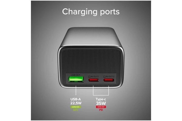 Powerbank SBS TTBB10000LCDPD35 10000mAh 35.0W grafitowy
