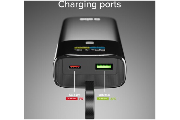 Powerbank SBS TTBB10000LCDPD20 10000mAh 20.0W szary