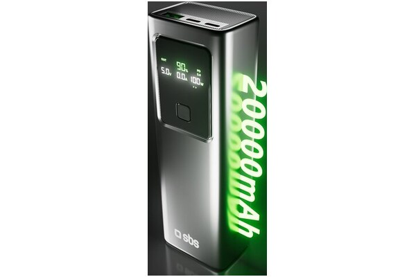 Powerbank SBS TTBB20000LCDPD100 20000mAh 100.0W szary