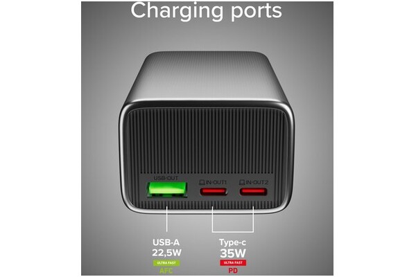 Powerbank SBS TTBB10000LCDPD35 10000mAh 35.0W szary