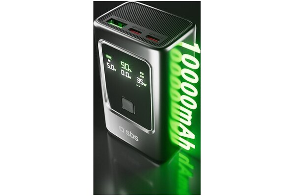 Powerbank SBS TTBB10000LCDPD35 10000mAh 35.0W szary
