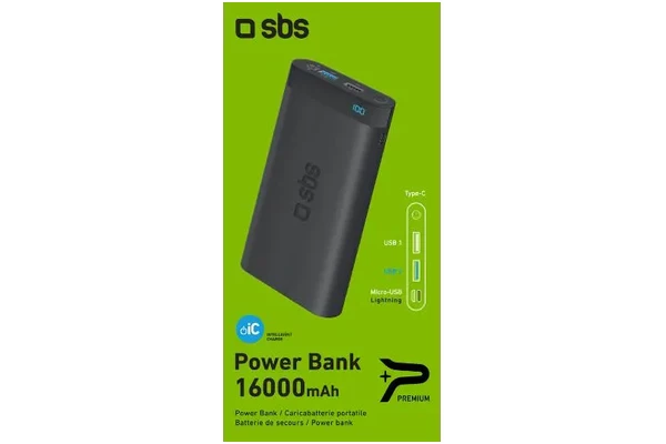 Powerbank SBS TTBB160002UFLCDK 16000mAh czarny