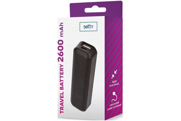 Powerbank Setty Mini 2600mAh 5.0W czarny