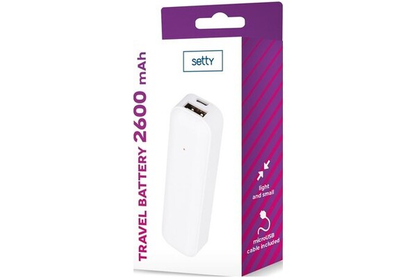 Powerbank Setty Mini 2600mAh 5.0W biały