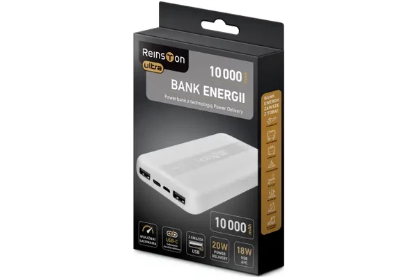 Powerbank Reinston EPB10PD20W 10000mAh 20.0W biały
