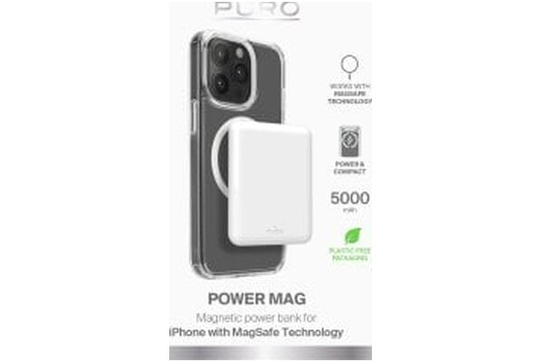 Powerbank PURO PowerMag 5000mAh 15.0W biały