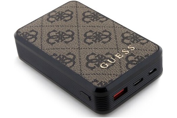 Powerbank Guess 4G Leather Metal Logo 10000mAh 18.0W brązowy