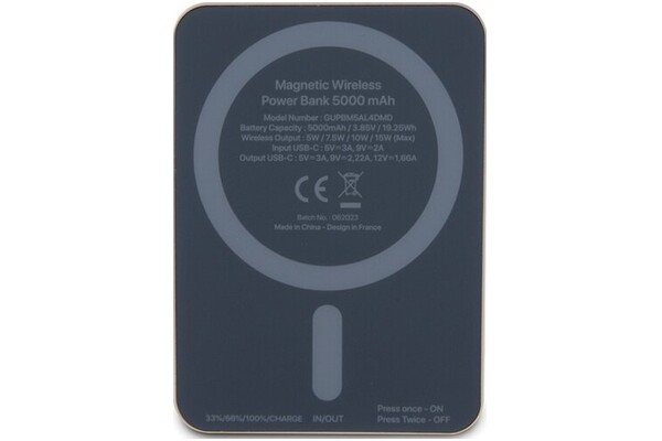 Powerbank Guess 4G Metal Logo 5000mAh 15.0W złoty