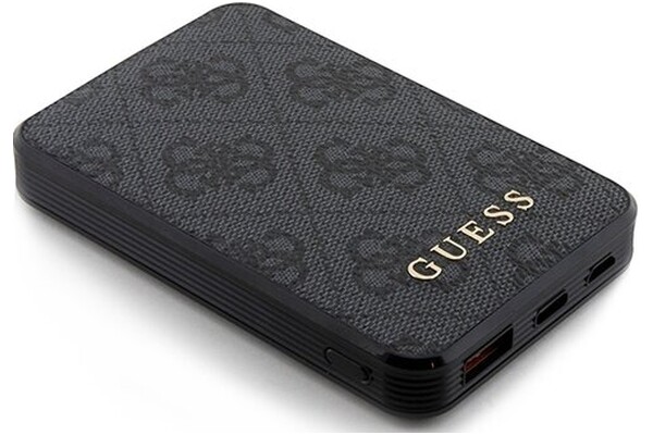 Powerbank Guess 4G Leather Metal Logo 5000mAh 15.0W czarny