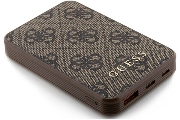 Powerbank Guess 4G Leather Metal Logo 5000mAh 15.0W brązowy