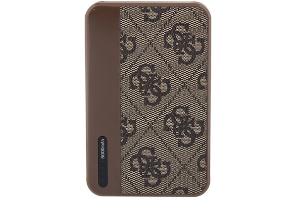 Powerbank Guess 4G Leather Metal Logo 5000mAh 15.0W brązowy