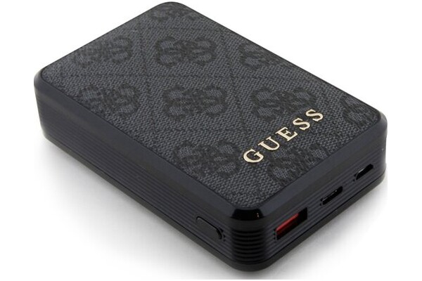 Powerbank Guess 4G Leather Metal Logo 10000mAh 18.0W czarny