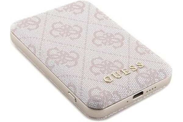 Powerbank Guess 4G Leather Metal Logo 5000mAh 15.0W różowy