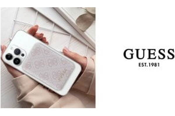 Powerbank Guess 4G Leather Metal Logo 5000mAh 15.0W różowy