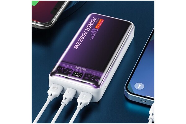 Powerbank WEKOME WP-353 10000mAh 22.5W Fioletowo-przezroczysty