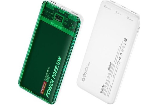 Powerbank WEKOME WP-353 10000mAh 22.5W Zielono-przezroczysty
