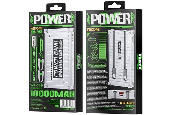 Powerbank WEKOME WP-339 10000mAh 22.5W srebrny