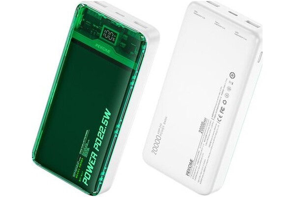 Powerbank WEKOME WP-351 20000mAh 22.5W biało-zielony