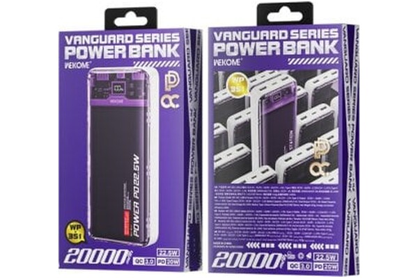 Powerbank WEKOME WP-351 20000mAh 22.5W fioletowy