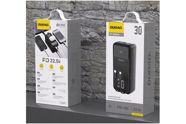 Powerbank Dudao K15 Max 30000mAh 22.5W czarny