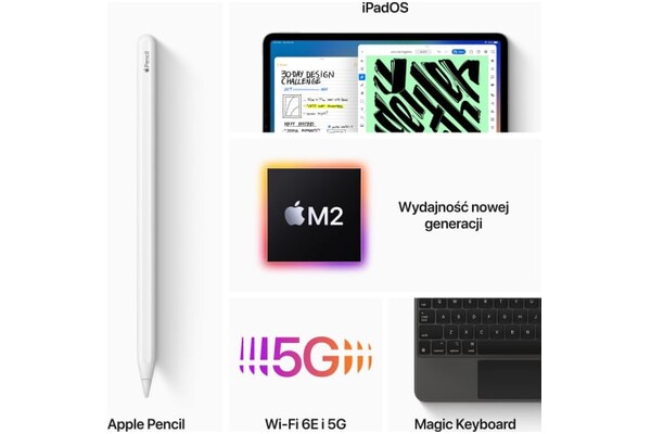 Tablet Apple iPad Pro 12.90" Apple M2 8.0GB/2TB, 5G, srebrny