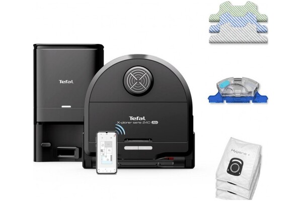 Odkurzacz Tefal Xplorer Serie 240 robot sprzątający z pojemnikiem czarny