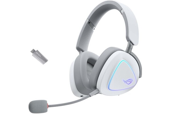 Słuchawki ASUS ROG Delta Nauszne Bezprzewodowe Biało-szary