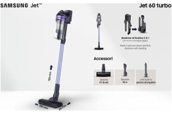 Odkurzacz Samsung VS15A6031R4 Jet 60 Turbo pionowy bezworkowy czarny