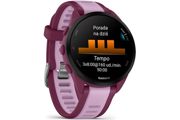 Smartwatch Garmin Forerunner 165 Music 1.20" fioletowo-różowy