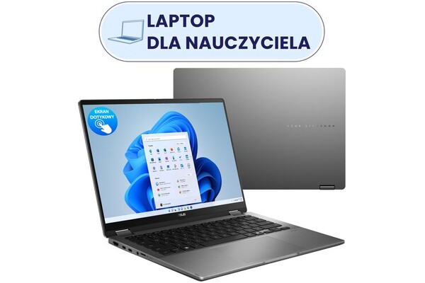 Laptop ASUS Vivobook Flip 14 14.0" Intel Core Ultra 5 226V Intel Arc 130V 16GB 512GB SSD Windows 11 Home szary