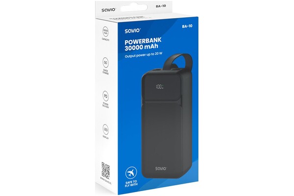 Powerbank SAVIO BA-10 30000mAh czarny