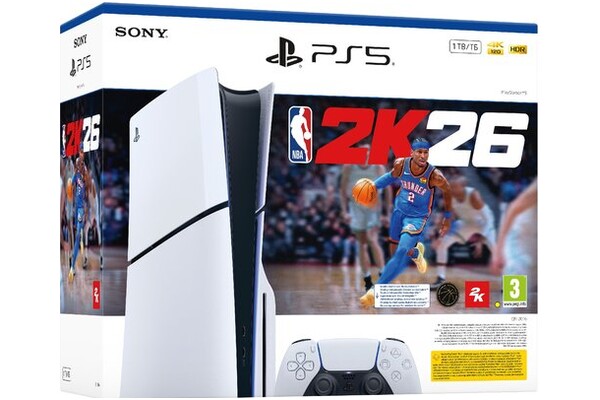 Konsola Sony PlayStation 5 Slim 1TB biało-czarny + NBA 2K26