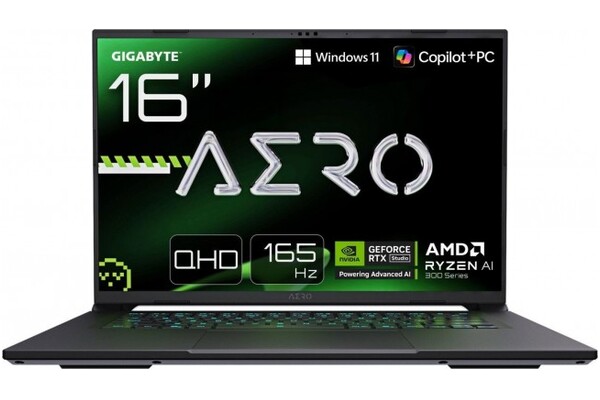 Laptop GIGABYTE Aero 16.0" AMD Ryzen AI 7 350 NVIDIA GeForce RTX 5050 4GB 2TB SSD Windows 11 Home szary