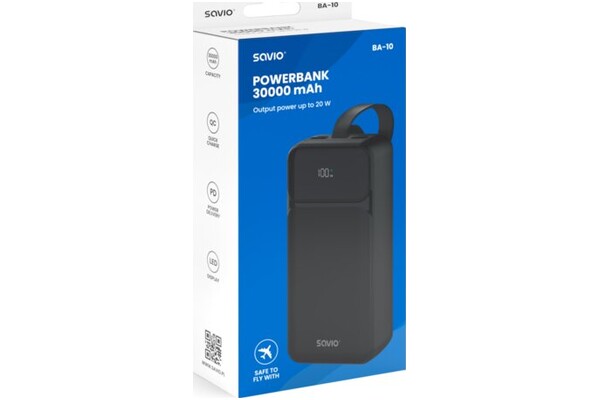 Powerbank SAVIO BA-10 30000mAh 20.0W czarny