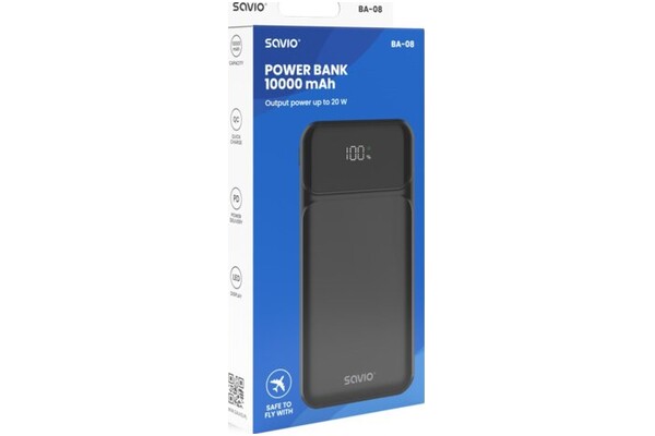 Powerbank SAVIO BA-08 10000mAh 18.0W czarny