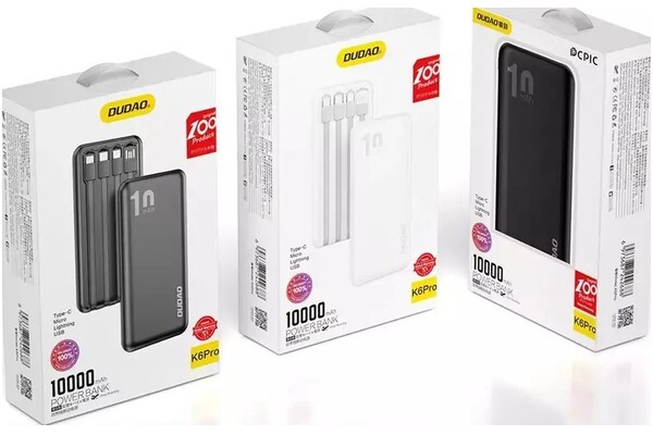 Powerbank Dudao K6 Pro 10000mAh czarny