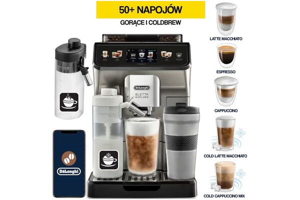 Ekspres De’Longhi Eletta Explore ECAM45086T automatyczny Tytan Naturalny