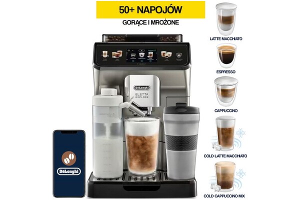 Ekspres De’Longhi Eletta Explore ECAM45086T automatyczny Tytan Naturalny